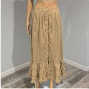 NEW Vintage LRL Button Front Maxi Skirt XS Western Country Romantic Prairie Boho